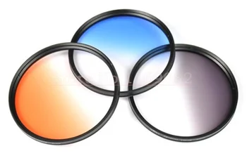 De vânzare la cald 3PCS/1set 67mm 67 mm Treptată gri albastru portocaliu efecte Speciale Culoare Lentile cu Filtru Montare Șurub Pentru aparat Foto DSLR