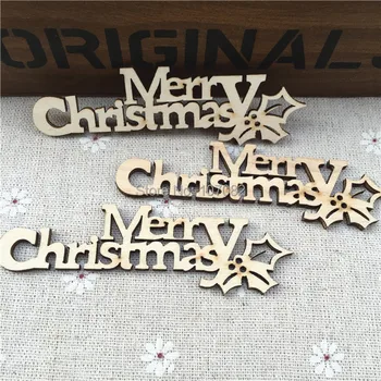 60pcs 9.2x2.5cm Scrisoare Crăciun Fericit Pal Confetti Chips-uri Tag-uri Ornamente de Crăciun DIY Petrecere Scrapbooking Meserii