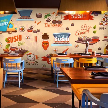 Dimensiuni personalizate Foto 3D Sushi băuturi murală restaurant, snack bar fundal de perete coffee house bucătărie casă de ceai tapet mural