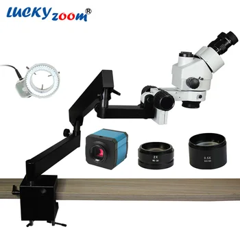 Luckyzoom Brand 3.5 X-90X Trinocular Articularea Brațul Pilon Clemă 144-LED Stereo Zoom, Microscop 14MP HDMI microscopio Camera
