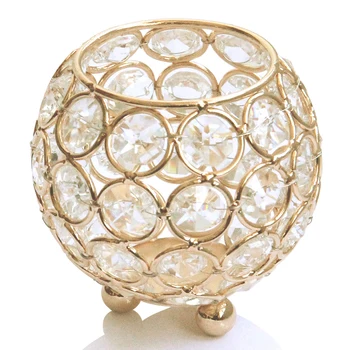 Home Decor de Metal de Aur Bol de Cristal Suport de Lumanare Maroc Lumânare Lanternă pentru Nunta Candelabre Centerpieces Creion Container