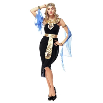 Fantasias Halloween Greaca Zeita Rochie De Joc De Rol Indian Spectacol De Dans Rochie De Regina Egipteana Cleopatra Costume De Mascaradă Costume De