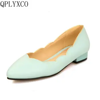 QPLYXCO 2017 Noul Big &Small Size 28-52 Nou pantofi Plat pentru Femei Pantofi de Balet Fete Pantofi Retro Femei Subliniat Toe Pantofi Casual 277