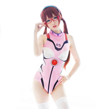 Anime-ul japonez EVA costum de baie Sexy femeie Cosplay Ayanami Rei / Asuka Langley Soryu colanti costume de halloween pentru femei-o bucată