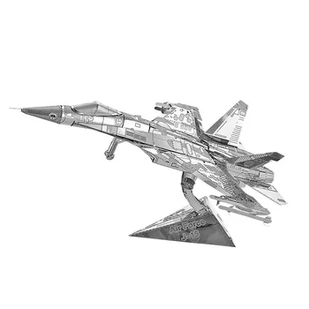2 buc 3D Metal Nano Puzzle J-15, J-20 De Luptator cu Jet de Aer Vigoare a Asambla Modelul Kit DIY 3D cu Laser Tăiat Puzzle Jucărie