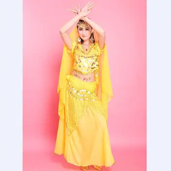 Belly Dance Costume pentru Femei Dansul din Buric Fusta Centura Indian Dans, Rochie Dans Bollywood Purta Set 6 Culori