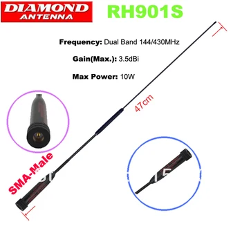 DIAMANT RH901S SMA-de sex Masculin 144/430MHz Dual Band Antena 3.5 dBi Câștig Mare