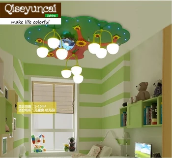 Qiseyuncai 2017 Înțelepciunea de copac din camera copiilor LED lumini plafon fată băiat dormitor de desene animate cald grădiniță de iluminat