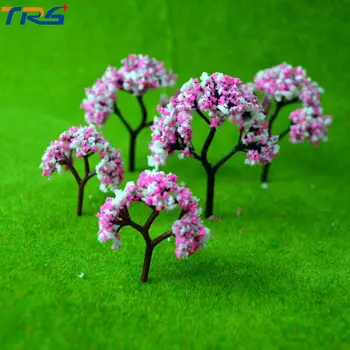 4.4 cm Scară model floare pom alb+roz pentru model de tren de cale ferată peisaj accesoriu copaci model