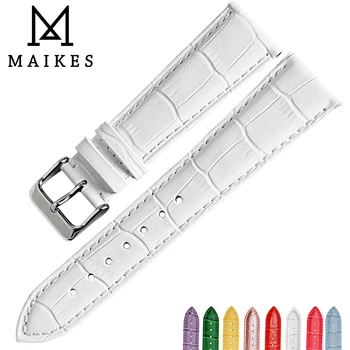 MAIKES Bună calitate watchbands alb 14 16 18 20 22 mm curea de ceas din piele trupa ceas caz pentru Tissot ceas brățară