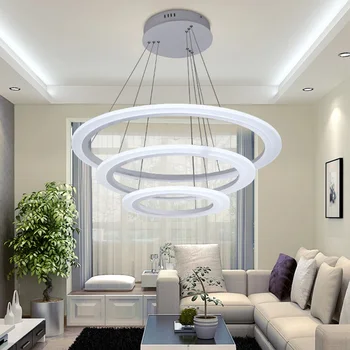 3/2/1 Inel de Aluminiu, Acrilice LED Lumina Plafon Living Dormitor Camera de Studiu Lampa de Birou & Comerciale de Iluminat Chandelier90-240V