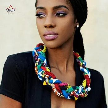 2017 New Sosire Vară din Africa de Bijuterii Twisted Aspect Vintage Colier de Cablu Ankara Colorate Coliere pentru Femei WYA050