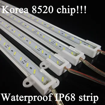 Rezistent la apa IP 68 50pcs/lot 50cm Coreea 8520 rigide, benzi 50cm 36led 8520 impermeabil RGB LED Bar Rigid Tub de Lumină Lampă cu Bec 12V
