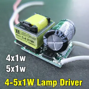 10buc/lot, 4-5X1w Led Driver, Intrare: AC 85-277V Iesire DC 12-16V 4x1w, 5x1w 300mA de Iluminat cu Transformator Pentru 4W 5W Lampa