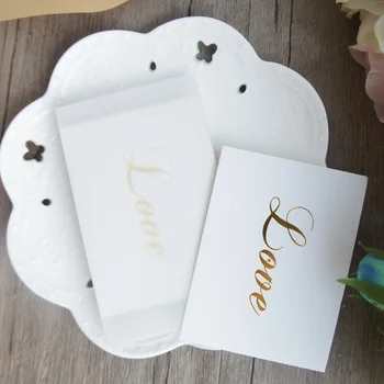 25pcs Mini Carte de dragoste aur alb transparent plic mesaj de cărți de Noroc Dragoste valentine Crăciun Invitatie la Petrecere
