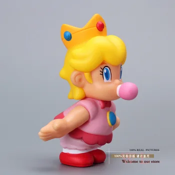 Transport gratuit Super Mario Bros Cifre BB Baby Princess Peach din PVC de Acțiune Figura Model de Păpușă Jucărie 4