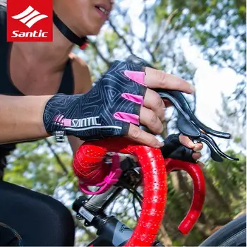 Santic Femei, Mănuși pentru Ciclism Jumătate de Deget Respirabil Protecție solară Conservarea Căldură MTB Biciclete Road Biciclete de Echitatie Accesorii