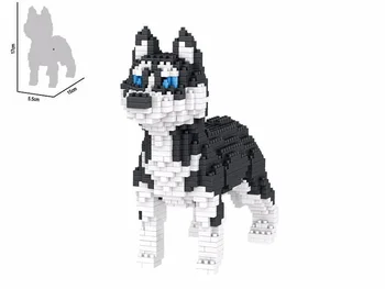 Asamblare Mini blocuri Drăguț Câine Husky Model de Mici Cărămizi de Construcție Collie Educative pentru Copii Jucarii Cadou de Crăciun Pentru Fete Cadouri