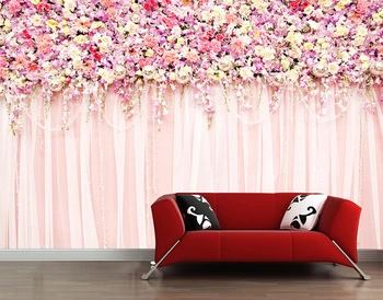 3d tapet personalizat murală non-țesute cameră 3d wallpaper Dulce trandafir roz TV stabilirea perete foto flori 3d, pictura murala de perete tapet