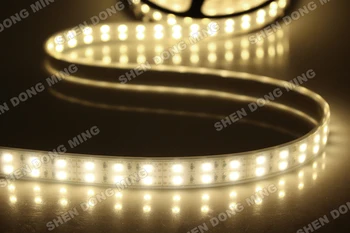 5m Rând Dublu LED Strip Lumină 5050 SMD DC12V 36W/M Tub rezistent la apa IP67 LED-uri Panglică de Lumină 120leds/m rgb/Alb/Alb Cald