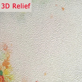 Fotografie Tapet în Stil European 3D Stereo Relief Flori Albe Tapet de Mătase Hotel Camera de zi Interior de Lux Decor Acasă picturi Murale
