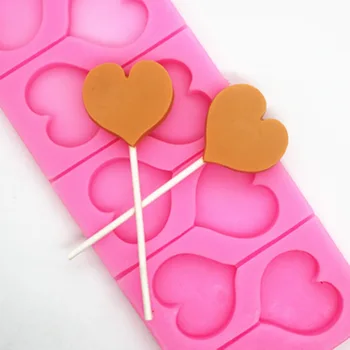 8 cavitatea Dragoste în formă de inimă Lollipop Silicon Mucegai Mucegai Ciocolata Tort Decorative Mucegai