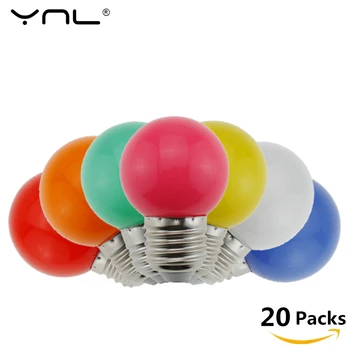 20buc Bombillas Bec LED E27 220V G45 Colorate Lampada RGB LED SMD 2835 Colorate becuri lanterna Lamparas Lampă cu LED-uri