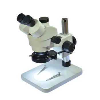 Control Zoom 7X-45X Trinocular Microscop Stereo Trinocular Vizuale + 56 LED + WF10X20 Ocular + C Adaptor pentru LABORATOR PCB