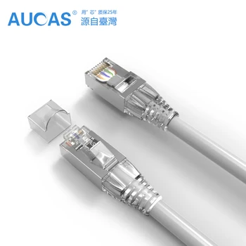 AUCAS 1m 2m 3m 5m de Mare Viteză STP CAT6 Gigabit Ethernet Cablu de Retea RJ45 Patch-uri LAN Cablu pentru PC, Laptop