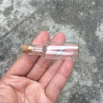 En-gros de 12 ml Mini Transparent Flacoane de Sticlă cu Dop de Plută Clar care Doresc Cadou Sticle Borcane 50pcs/lot