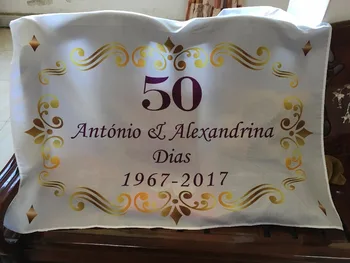 Personalizate de Aur 50 Aniversare de Nunta Casamento Decoracao Manteles Para Mesa Părinții Festa de 50 Anos DecoratioTable Pânză
