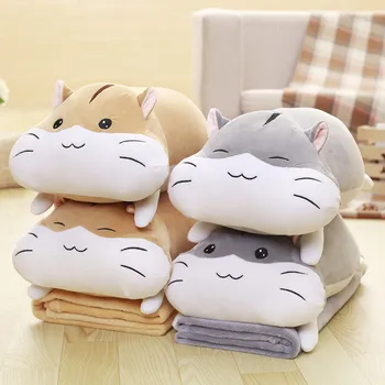 Cute super moale hamsteri perna cu dublă utilizare masina de perne ori pătură de aer condiționat, birou somn perna