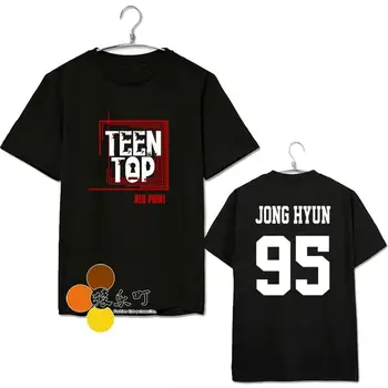 Teentop punct roșu membru numele de imprimare alb-negru t shirt pentru vara kpop bărbați femei de moda cu maneci scurte t-shirt tees