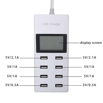 8 Porturi USB Încărcător Încărcător de Călătorie Digital LCD Display Smart Stație de Încărcare Multi-Port USB de Încărcare UE/SUA/marea BRITANIE Plug