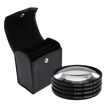 52mm 67mm 72mm 77mm Macro Close-Up Set de filtre +1 +2 +4 +10 cu Husă Obiectiv Macro Kit Filtru pentru Canon DSLR