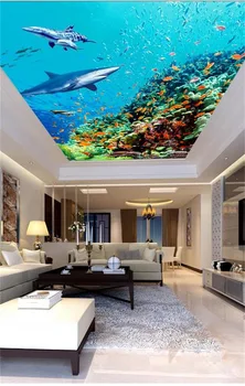 Foto tapet personalizat dimensiune tavan camera de zi murală lume subacvatică pictura 3d tapet de fundal tavan suspendat murală