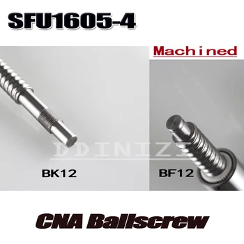 SFU1605 L 400mm RM1605 400mm SFU1605-4 șurub cu Bile Laminate 1 buc+1 buc ballnut + end de prelucrare pentru BK/BF12 de prelucrare standard