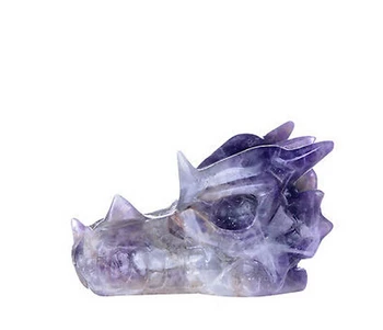 Naturale ametist Dragon, Craniu/Cap de cristal de vindecare sculptură