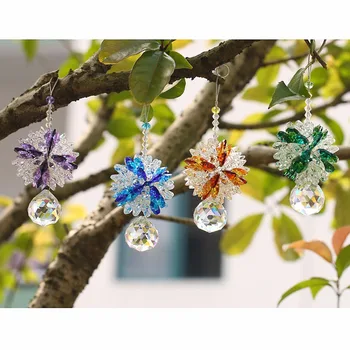 H&D Crystal Sticla Suncatcher Masina Decor Agățat Pandantiv Ornament Prisme Picătură Decorațiuni Interioare 4 Culori