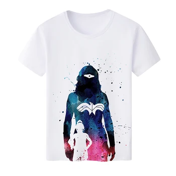2018 Moda Tricou Femei Wonder Woman Superman Film O-Neck Printed T-shirt Fete Maneci Scurte Tee Shirt