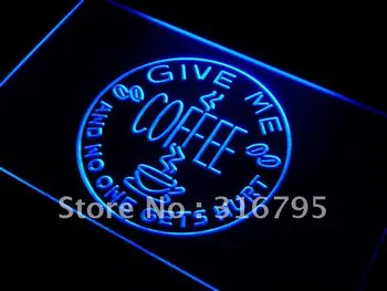 I058 Dă-mi o Cafea și nimeni nu va fi rănit LED Neon Semn Comutator pornit/Oprit 20+ Culori 5 Dimensiuni