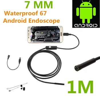 Endoscop Endoscop USB Android Inspecție Camera HD DE 6 LED-uri 7mm Obiectiv 720P Impermeabil Masina Endoscopio Tub mini Camera de 1M Lungime