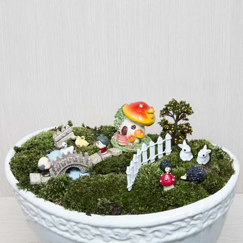 18Pcs/set Micro Peisaj Acasă Bonsai DIY Casa Papusa Model Suculente Decor de Basm Grădină Miniaturi Terariu Figurine