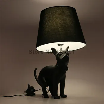Animale creative de personalitate lampa de birou mare Dan câine negru lampă de masă dormitor camera de zi de decorare catelus lampă de masă