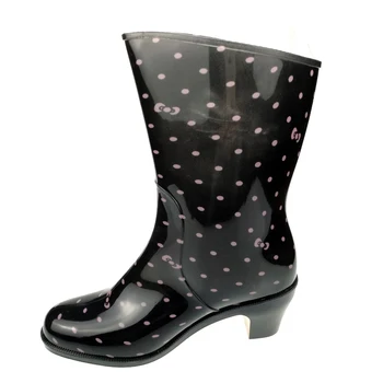 Bomboane de Culoare Femei Casual Pantofi de Cauciuc Pentru Femeie Toc Gros Impermeabil Ploaie Cizme Rotund Toe Doamnelor Trage Pe la Jumătatea vițel Cizme