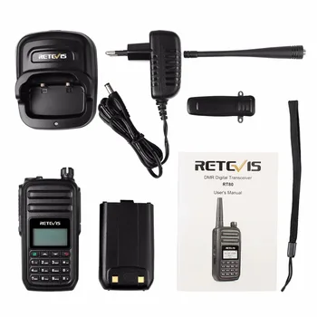 Retevis RT80 DMR Ham Radio Digital Emisie-Receptie 5W 999CH UHF 400-480MHz VOX Portabil Amatori de Radio Hf Transceiver+Program de Cablu