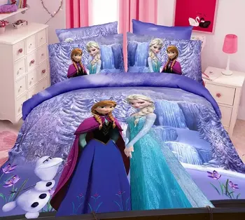 Congelate de imprimare foaie de pat set twin singură dimensiune 2/3pcs Alsa Anna printesa carpetă acopere copii fete decor dormitor lenjerie de pat 6 stil-cadou