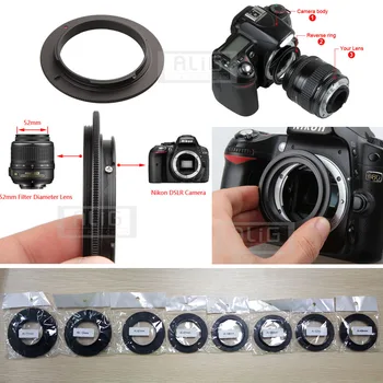 10 Bucăți de Metal de Fotografiat Obiectiv Macro Reverse Adapter pentru Nikon AI să 49mm 52mm 55mm 58mm 62mm 67mm 72mm 77mm Muntele