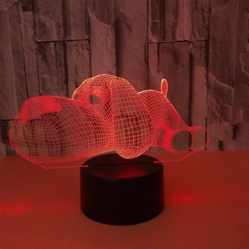 2018 Câine Lampa 3D Lumina de Noapte pentru Copii Jucărie LED 3D Touch Lampă de Masă 7 Culori LED Intermitent Lumină Nouă YearDecorations pentru Acasă Picătură Navă
