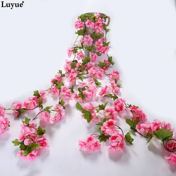 Luyue 233cm Mătase Artificială Flori de Cires Decor Nunta DIY Rattan Ghirlanda de Simulare Wisteria flori de viță de vie Petrecere Acasă la Grădină